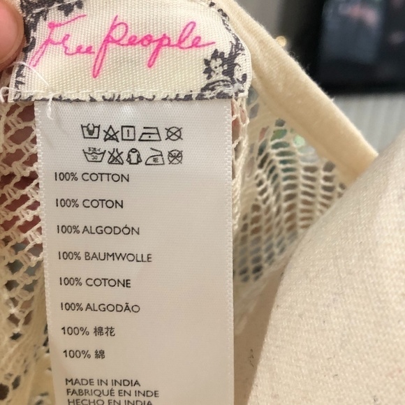 Free People Open Lace Ivory Pullover Poncho Shawl, Size O/S - Picture 6 of 7